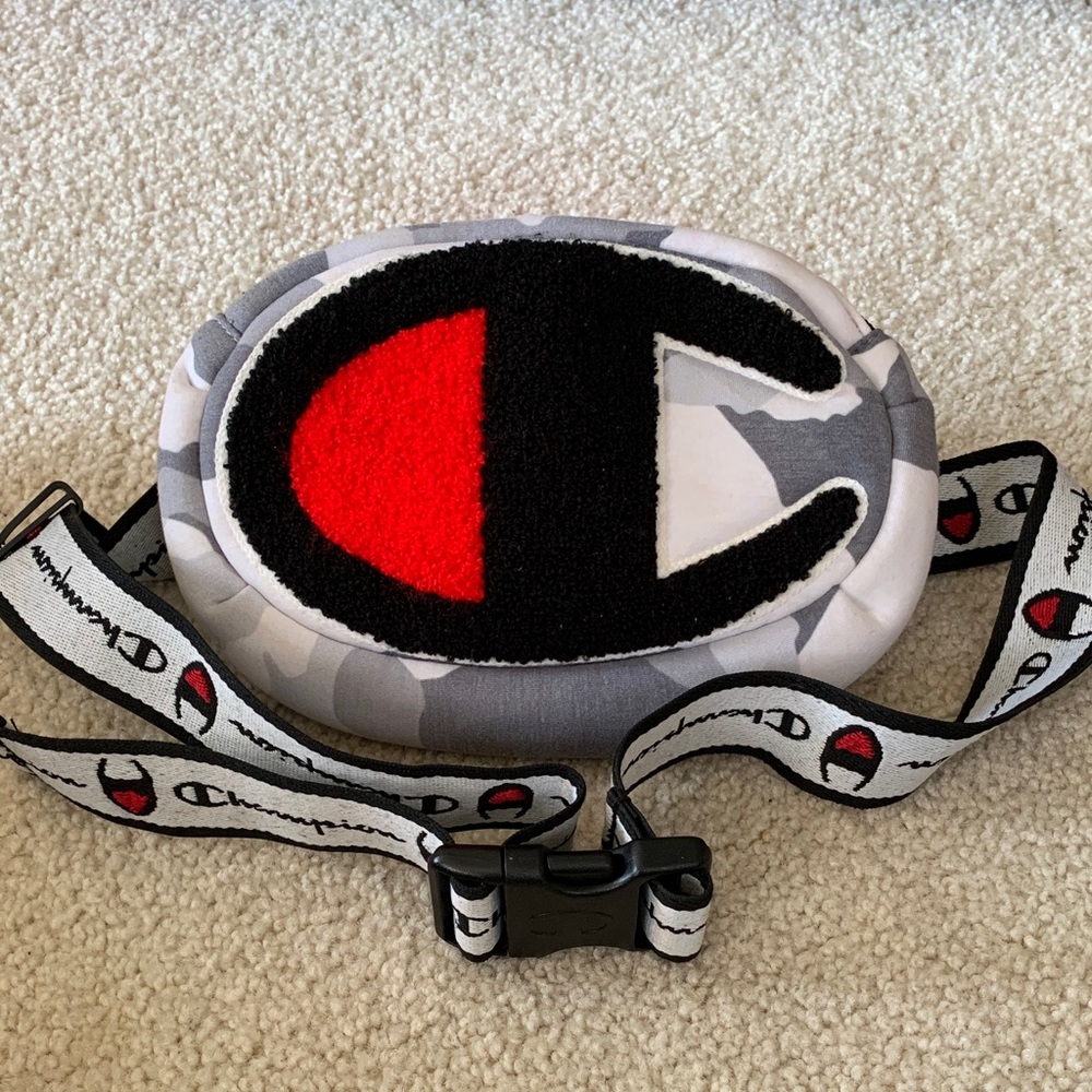 Champion Logo Fanny Pack or Over Shoulder - Gray Camo Color